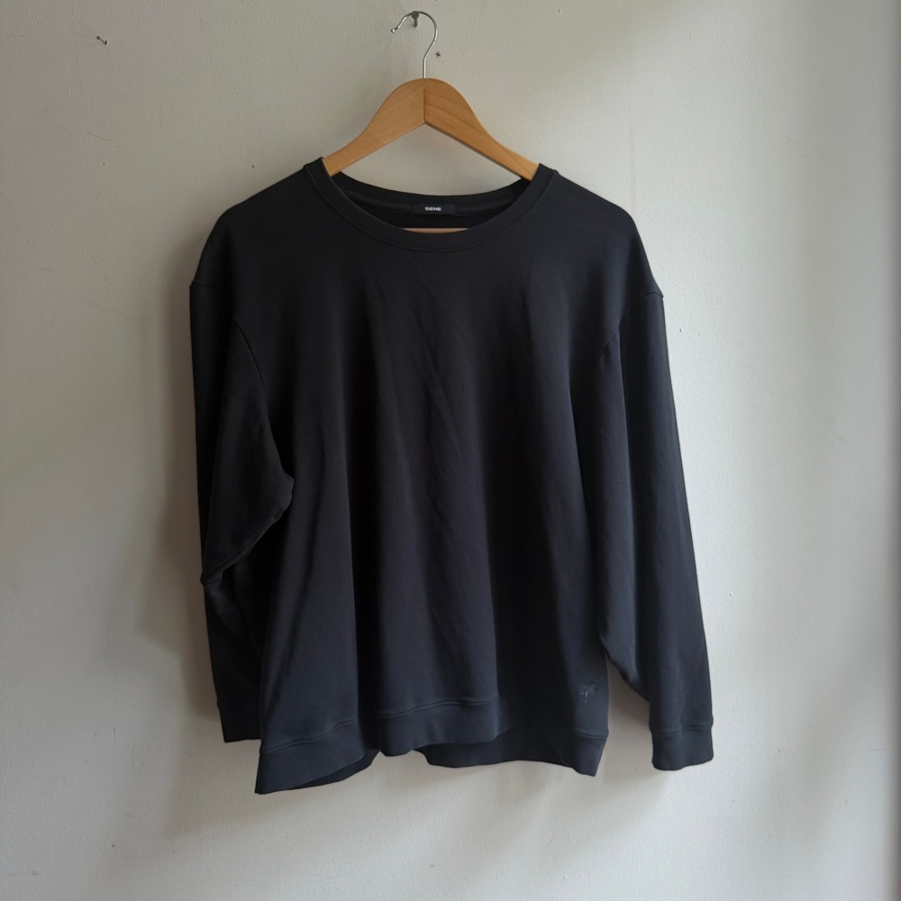 Sene Air Crewneck Sweatshirt Peruvian Pima Cotton Black Excellent